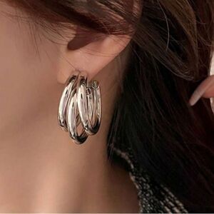 3for$20 NEW Minimalist Cuff Hoop Earrings SILVER color